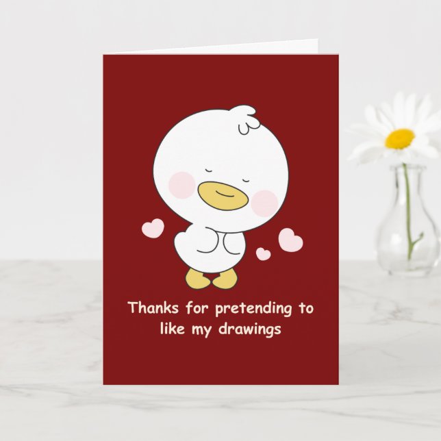 Tarjeta Divertida de Mamá con Pato Adorable (Planta pequeña)