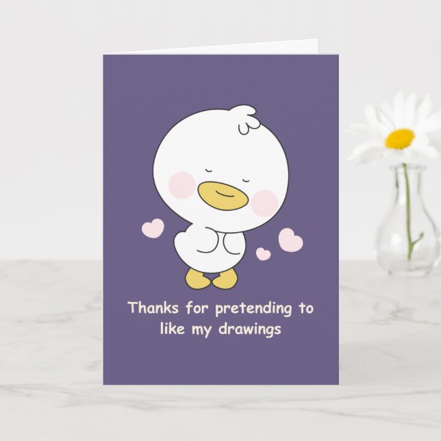 Tarjeta Divertida de Mamá con Pato Adorable (Planta pequeña)