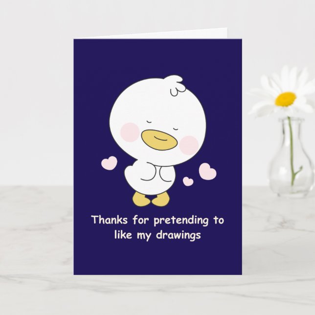 Tarjeta Divertida de Mamá con Pato Adorable (Planta pequeña)