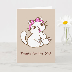 Tarjeta Divertida de Mamá Gracias por el ADN Gato