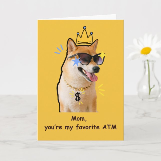 Tarjeta Divertida de Mamá Perro Favorito en el Caj (Planta pequeña)