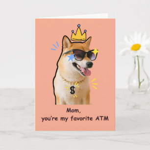 Tarjeta Divertida de Mamá Perro Favorito en el Caj