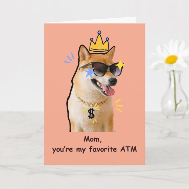 Tarjeta Divertida de Mamá Perro Favorito en el Caj (Planta pequeña)