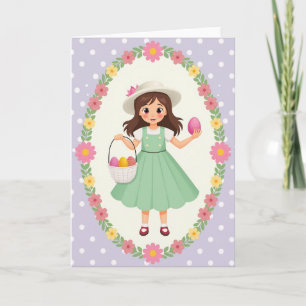 Tarjeta divertida de marco floral ovalado