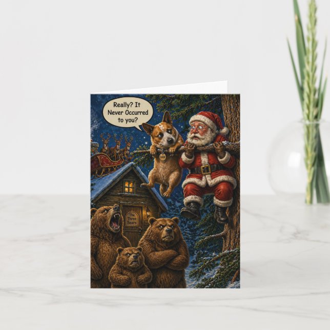 Tarjeta divertida de Navidad (Anverso)