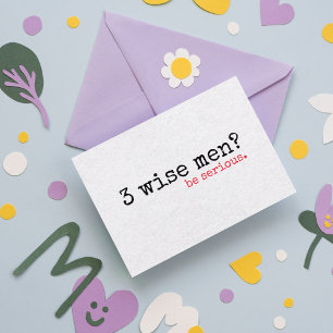 Tarjeta divertida de Navidad al estilo retro "¿3 R