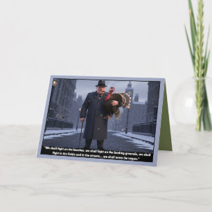 Tarjeta divertida de Navidad anti vegana