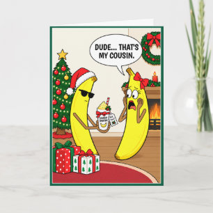 Tarjeta divertida de Navidad con broma de batido d