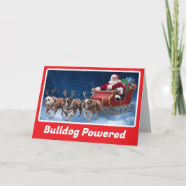 Tarjeta divertida de Navidad con Bulldog