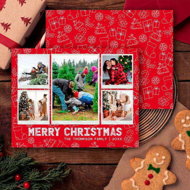 Tarjeta divertida de Navidad con Doodle Rojo 5 Fot (Subido por el creador)
