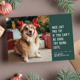 Tarjeta divertida de Navidad con foto de mascota l