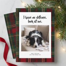 Tarjeta divertida de Navidad con foto de perro lin
