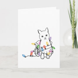 Tarjeta divertida de Navidad con gato