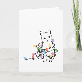 Tarjeta divertida de Navidad con gato