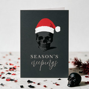 Tarjeta divertida de Navidad con la calavera de Se