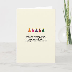 Tarjeta divertida de Navidad con Santa sarcástico