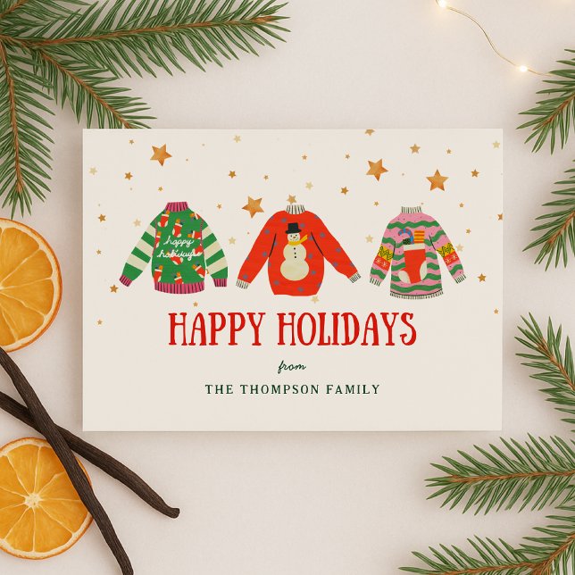 Tarjeta divertida de Navidad con suéter feo para l (Subido por el creador)