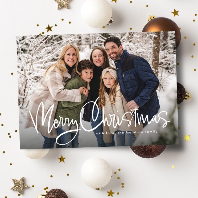 Tarjeta divertida de Navidad con texto simple y fo (Subido por el creador)