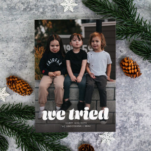 Tarjeta divertida de Navidad con una sola foto