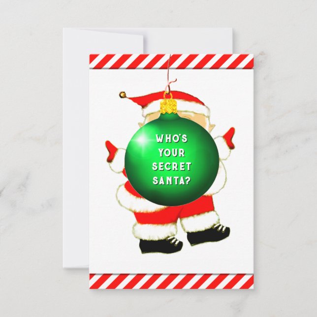 Tarjeta divertida de Navidad de amigo secreto (Anverso)