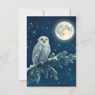 Tarjeta divertida de Navidad de búho níveo
