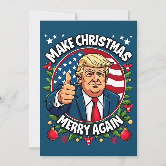 Tarjeta divertida de Navidad de Donald Trump (Anverso)