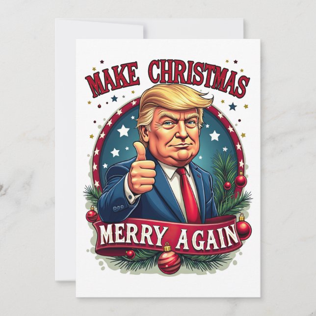 Tarjeta divertida de Navidad de Donald Trump (Anverso)
