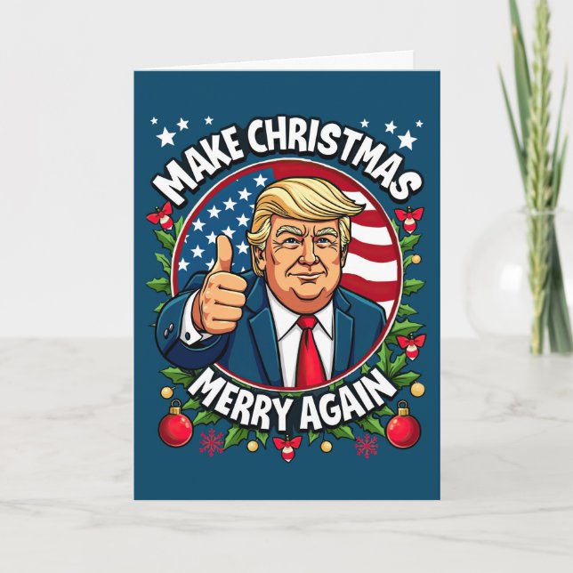 Tarjeta divertida de Navidad de Donald Trump (Anverso)
