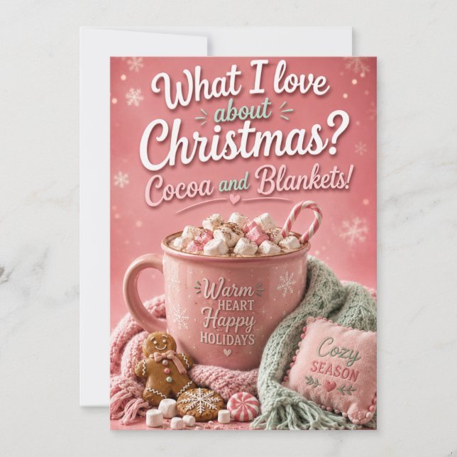 Tarjeta divertida de Navidad de dulces y mimos (Anverso)