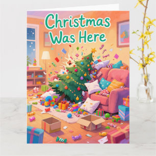 Tarjeta divertida de Navidad de Familia La Navidad