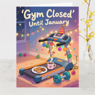 Tarjeta divertida de Navidad de Fitness - Gimnasio