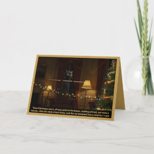 Tarjeta divertida de Navidad de gato a las 3am