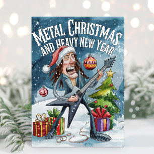 Tarjeta divertida de Navidad de Heavy Metal