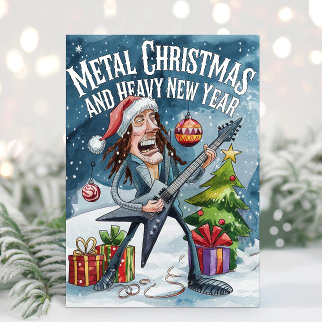Tarjeta divertida de Navidad de Heavy Metal (Subido por el creador)