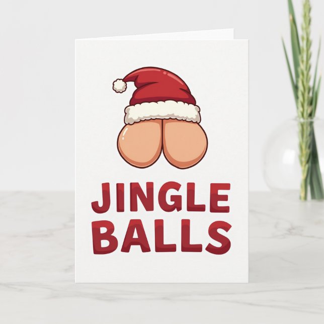 Tarjeta divertida de Navidad de Jingle Balls (Anverso)