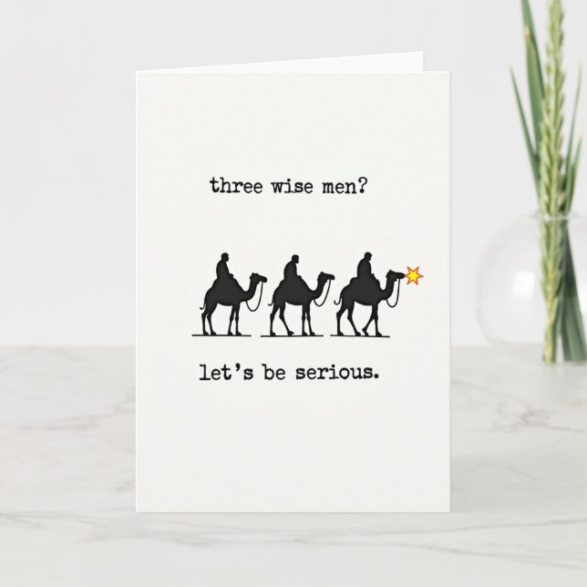 Tarjeta divertida de Navidad de los Tres Reyes Mag (Anverso)