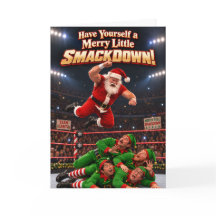 Tarjeta divertida de Navidad de lucha libre de San