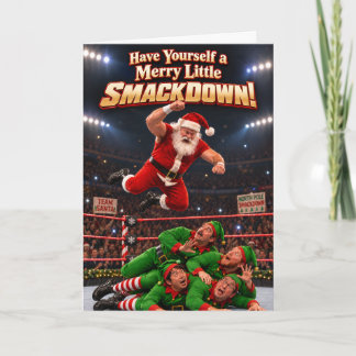 Tarjeta divertida de Navidad de lucha libre de San
