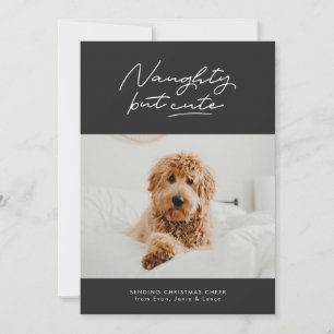 Tarjeta divertida de Navidad de mascota traviesa p