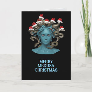 Tarjeta divertida de Navidad de Medusa