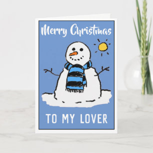 Tarjeta divertida de Navidad de muñeco de nieve pa
