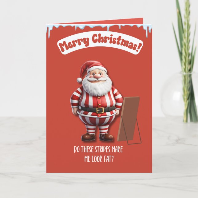 Tarjeta divertida de Navidad de Papá Noel (Anverso)