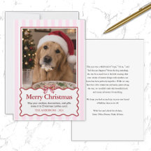 Tarjeta divertida de Navidad de perro lindo rojo m