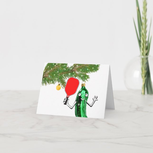 Tarjeta divertida de Navidad de Pickleball (Anverso)