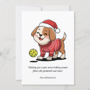 Tarjeta divertida de Navidad de Pickleball con tu 
