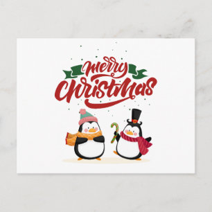 Tarjeta divertida de Navidad de pingüino, Feliz Na