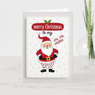 Tarjeta divertida de Navidad de Santa Ho Ho Hottie