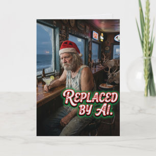Tarjeta divertida de Navidad de Santa renuncia a r