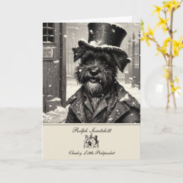 Tarjeta divertida de Navidad de Schnauzer Dickens