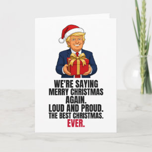 Tarjeta divertida de Navidad de Trump, dilo otra v